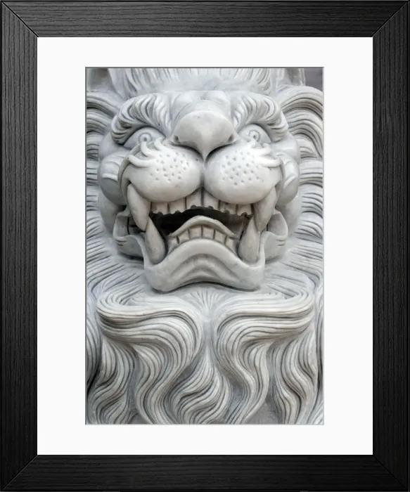 Framed Print : Tinh Xa Ngoc Chau Buddhist temple, Imperial guardian lion statue, Chau Doc, Vietnam Framed Print : Tinh Xa Ngoc Chau Buddhist temple, Imperial guardian lion statue, Chau Doc, Vietnam