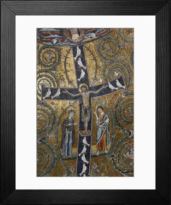 Framed Print : A 12th century fresco of Christs triumph on the cross, San Clemente Basilica, Rome Framed Print : A 12th century fresco of Christs triumph on the cross, San Clemente Basilica, Rome