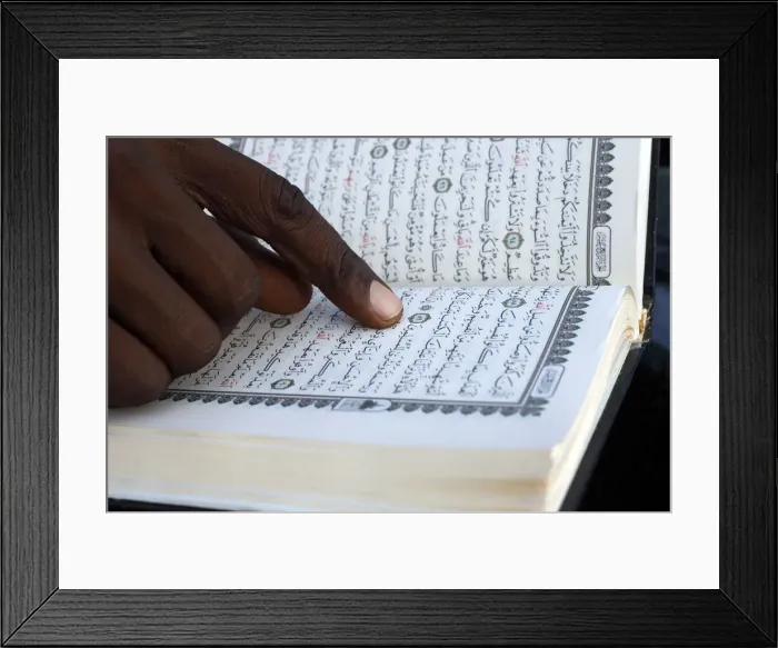 Framed Print : Close-up of hands of African Muslim man reading the Quran, Togo, West Africa, Africa Framed Print : Close-up of hands of African Muslim man reading the Quran, Togo, West Africa, Africa