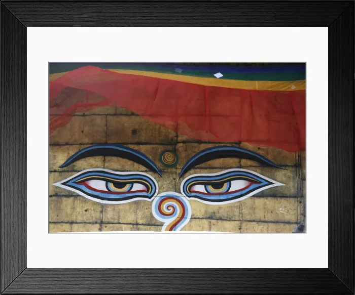 Framed Print : The eyes of Buddha on Swayambhunath Temple (Monkey Temple), UNESCO World Heritage Site Framed Print : The eyes of Buddha on Swayambhunath Temple (Monkey Temple), UNESCO World Heritage Site
