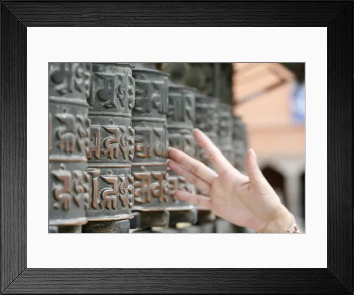 Framed Print : Tibetan prayer wheels, Swayambhunath temple, Kathmandu, Nepal, Asia Framed Print : Tibetan prayer wheels, Swayambhunath temple, Kathmandu, Nepal, Asia