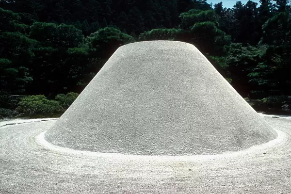 Representation of Mount Fuji, Ginkakuji Zen temple, Kyoto, Japan, Asia