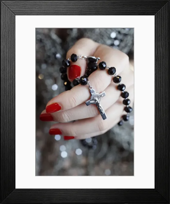 Framed Print : Catholic woman praying rosary beads and crucifix, Vietnam, Indochina, Southeast Asia Framed Print : Catholic woman praying rosary beads and crucifix, Vietnam, Indochina, Southeast Asia