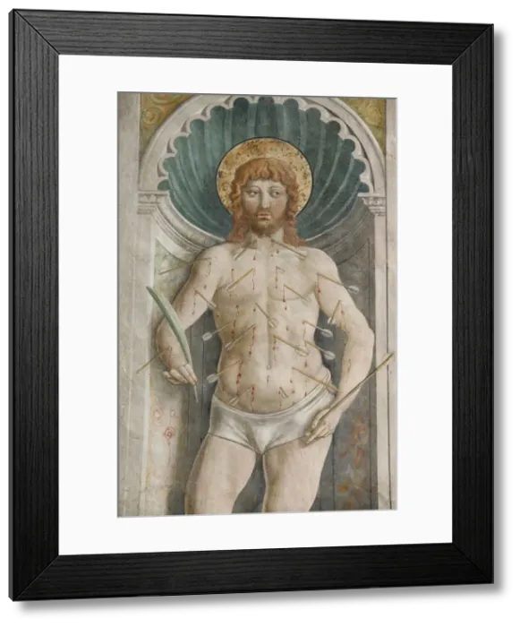 Framed Print : Martyrdom of St. Sebastian, San Gimignano, Tuscany, Italy, Europe