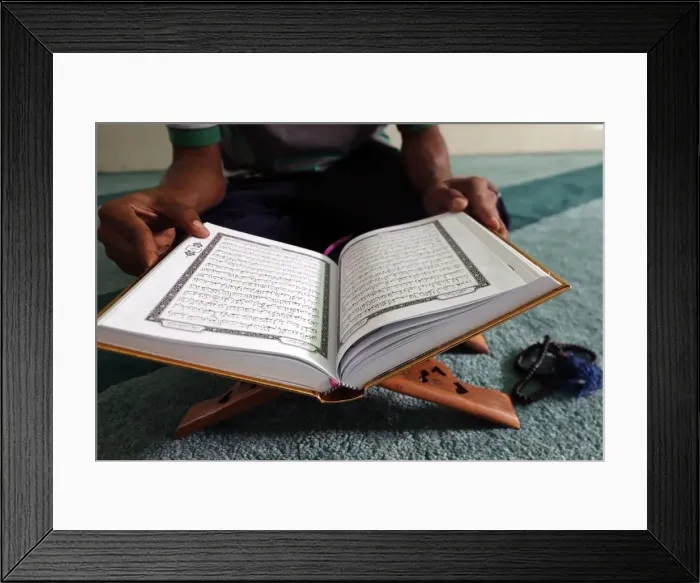 Framed Print : Muslim reading the Quran in Mosque, Ho Chi Minh City, Vietnam, Indochina, Southeast Asia Framed Print : Muslim reading the Quran in Mosque, Ho Chi Minh City, Vietnam, Indochina, Southeast Asia