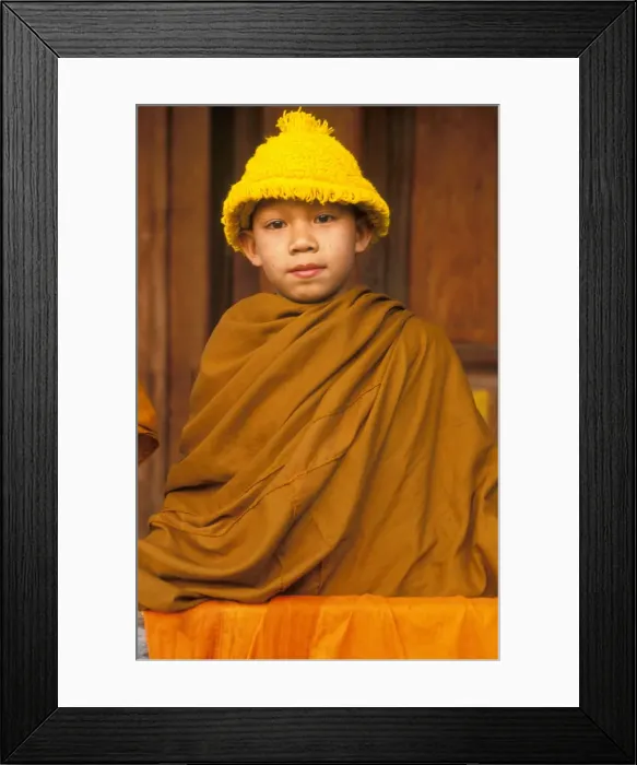 Framed Print : Monk, Luang Prabang, Laos, Indochina, Southeast Asia, Asia