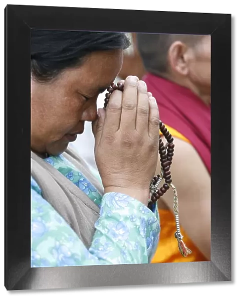 Buddhist prayers, Kathmandu, Nepal, Asia