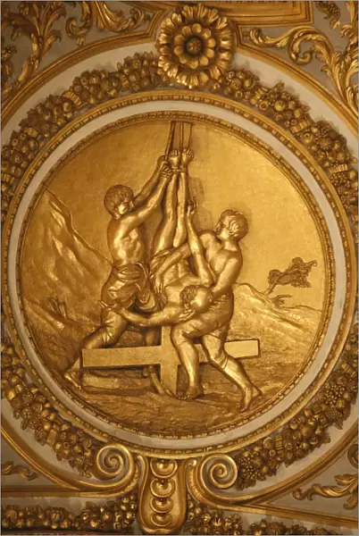 St. Peters crucifixion medallion in St. Peters Basilica, Vatican, Rome, Lazio