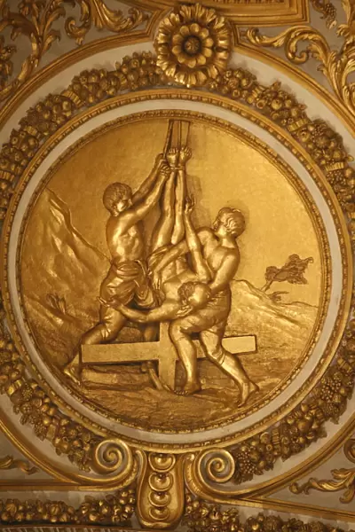 St. Peters crucifixion medallion in St. Peters Basilica, Vatican, Rome, Lazio
