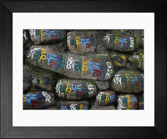 Framed Print : Close-up of Mani stones, Swayambhunath temple, Kathmandu, Nepal, Asia Framed Print : Close-up of Mani stones, Swayambhunath temple, Kathmandu, Nepal, Asia