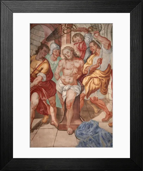 Framed Print : Jesus flogged, Our Lady of Assumption church, Cordon, Haute-Savoie, France, Europe Framed Print : Jesus flogged, Our Lady of Assumption church, Cordon, Haute-Savoie, France, Europe