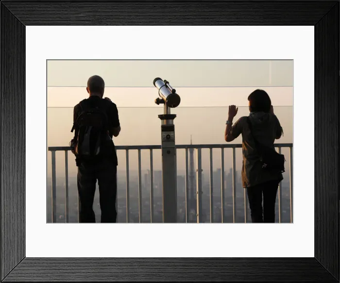 Framed Print : Tourists on top of Montparnasse tower, Paris, France, Europe Framed Print : Tourists on top of Montparnasse tower, Paris, France, Europe