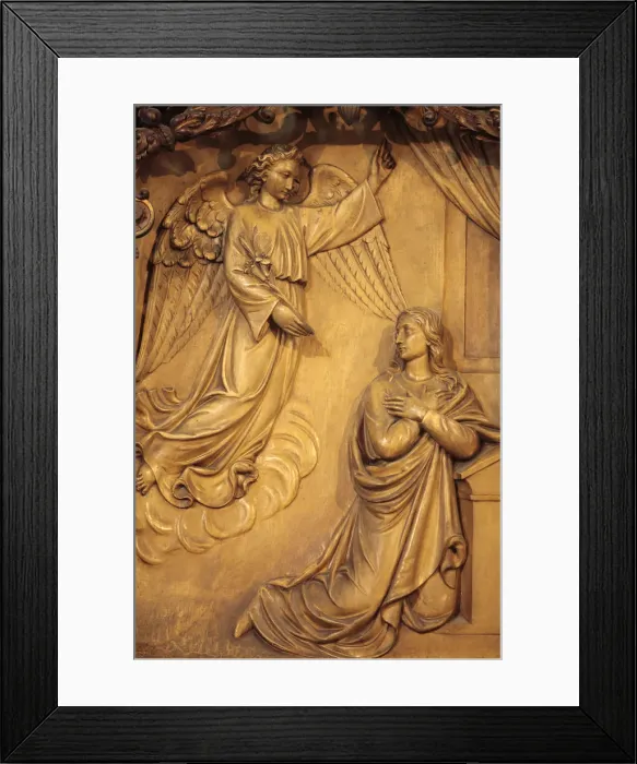 Framed Print : The Annunciation, church reredos, Sainte-Marie des Batignolles church, Paris, France Framed Print : The Annunciation, church reredos, Sainte-Marie des Batignolles church, Paris, France