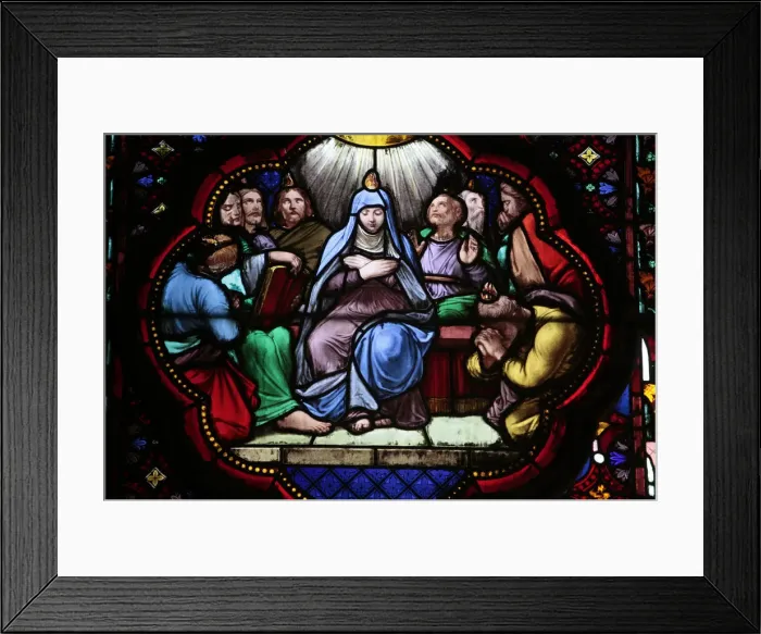 Framed Print : Stained glass in Sainte Clotilde church, Paris, France, Europe Framed Print : Stained glass in Sainte Clotilde church, Paris, France, Europe