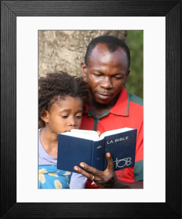 Framed Print : Father and daughter reading the Bible, Lome, Togo, West Africa, Africa Framed Print : Father and daughter reading the Bible, Lome, Togo, West Africa, Africa