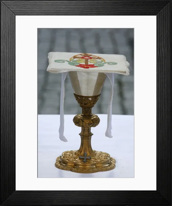 Framed Print : Chalice and paten, Notre-Dame de la Gorge, Haute Savoie, France, Europe Framed Print : Chalice and paten, Notre-Dame de la Gorge, Haute Savoie, France, Europe
