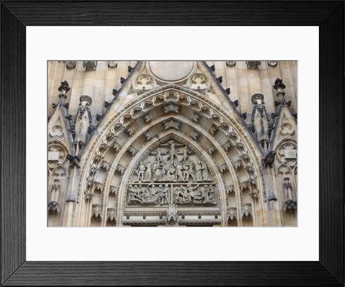 Framed Print : The Crucifixion, St. Vituss Cathedral tympanum, Prague, Czech Republic, Europe Framed Print : The Crucifixion, St. Vituss Cathedral tympanum, Prague, Czech Republic, Europe