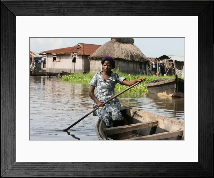 Framed Print : Boat, Ganvie lake village on Nokoue Lake, Benin, West Africa, Africa Framed Print : Boat, Ganvie lake village on Nokoue Lake, Benin, West Africa, Africa