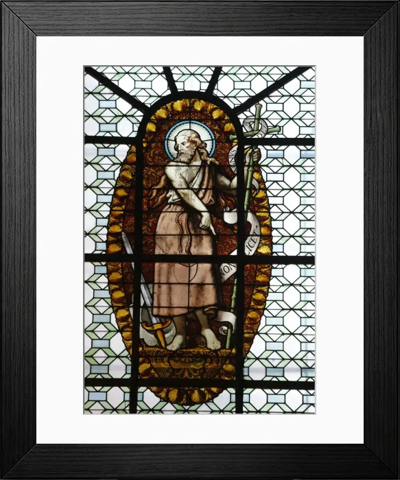 Framed Print : Stained glass in St. Sulpice basilica, Paris, France, Europe