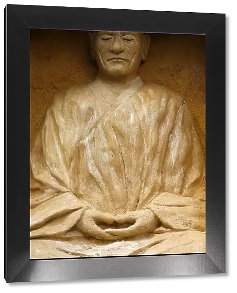 Statue of Zen master, Larzac, Dordogne, France, Europe