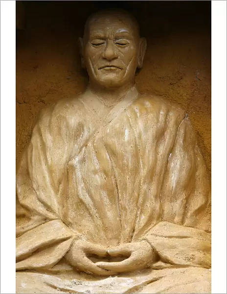 Statue of Zen master, Larzac, Dordogne, France, Europe