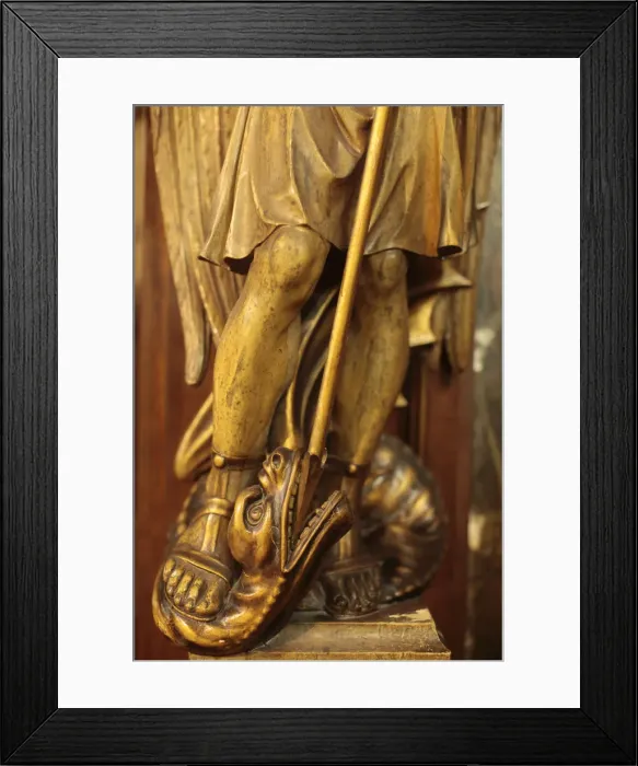 Framed Print : St. Michael slaying the dragon, Sainte-Marie des Batignolles church, Paris, France Framed Print : St. Michael slaying the dragon, Sainte-Marie des Batignolles church, Paris, France