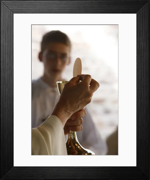 Framed Print : Eucharist celebration, Les Sauvages, Rhone, France, Europe Framed Print : Eucharist celebration, Les Sauvages, Rhone, France, Europe