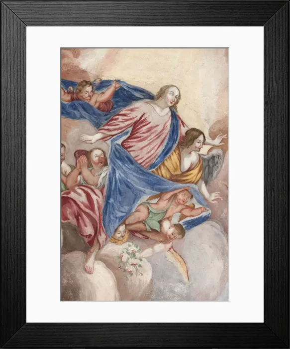 Framed Print : Marys Assumption, Our Lady of Assumption church, Cordon, Haute-Savoie, France Framed Print : Marys Assumption, Our Lady of Assumption church, Cordon, Haute-Savoie, France