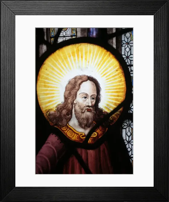 Framed Print : Jesus in stained glass in Saint-Etienne-du-Mont church, Paris, France, Europe Framed Print : Jesus in stained glass in Saint-Etienne-du-Mont church, Paris, France, Europe