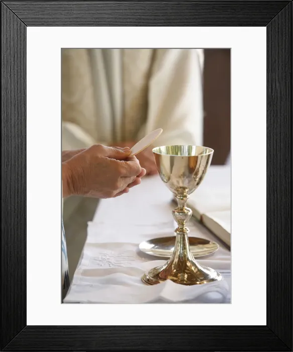 Framed Print : Eucharist celebration, Les Sauvages, Rhone, France, Europe Framed Print : Eucharist celebration, Les Sauvages, Rhone, France, Europe