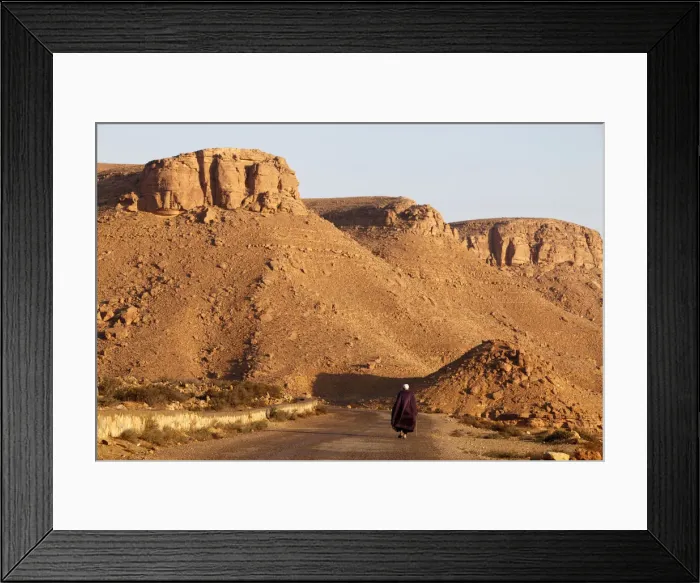 Framed Print : Man walking on the Chenini village road, Tunisia, North Africa, Africa Framed Print : Man walking on the Chenini village road, Tunisia, North Africa, Africa