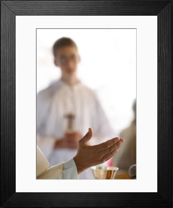 Framed Print : Eucharist celebration, Les Sauvages, Rhone, France, Europe Framed Print : Eucharist celebration, Les Sauvages, Rhone, France, Europe