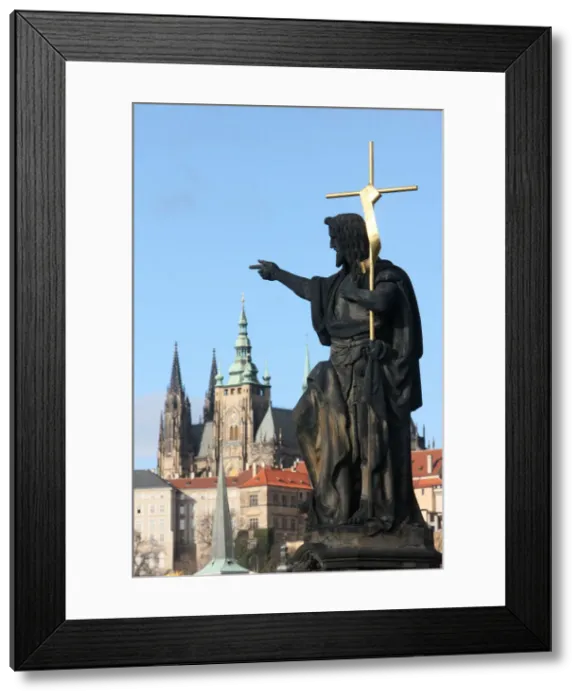 Framed Print : St. John the Baptist sculpture on Charles Bridge, UNESCO World Heritage Site, Prague Framed Print : St. John the Baptist sculpture on Charles Bridge, UNESCO World Heritage Site, Prague
