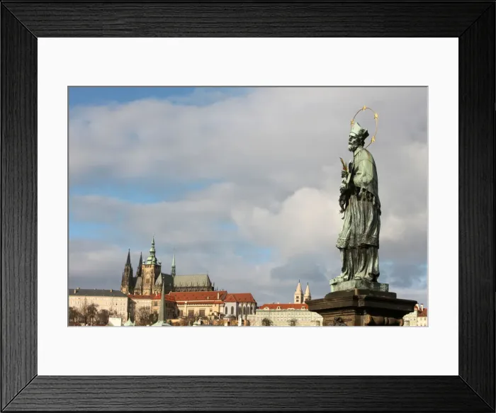 Framed Print : John of Nepomuk Statue on Charles bridge, UNESCO World Heritage Site, Prague Framed Print : John of Nepomuk Statue on Charles bridge, UNESCO World Heritage Site, Prague