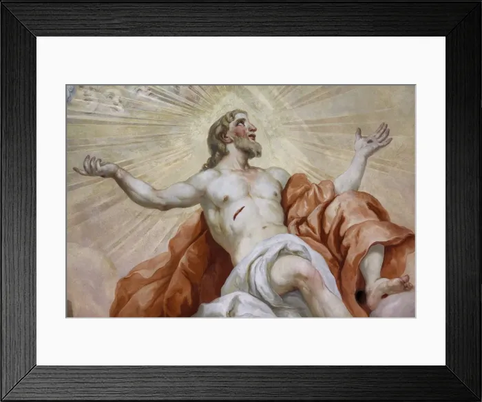 Framed Print : Dome fresco of Jesus by Johann Michael Rottmayr, Karlskirche (St Framed Print : Dome fresco of Jesus by Johann Michael Rottmayr, Karlskirche (St