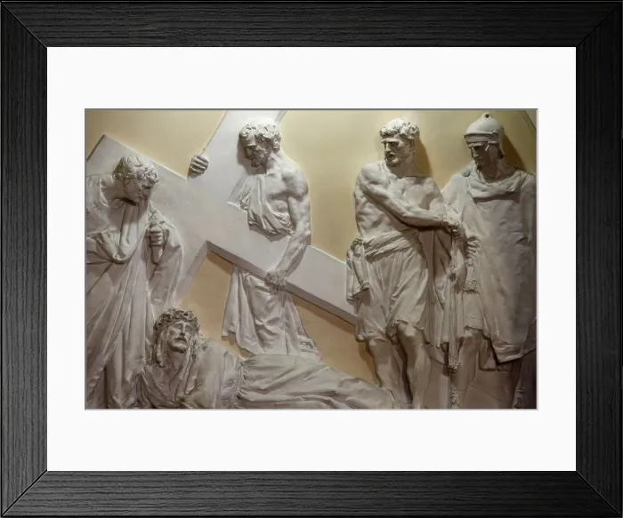 Framed Print : Seventh Station of the Cross, Jesus falls for the second time, St Framed Print : Seventh Station of the Cross, Jesus falls for the second time, St