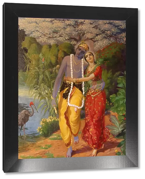 Picture of Krishna and Radha displayed in an ISKCON temple, Sarcelles, Seine St