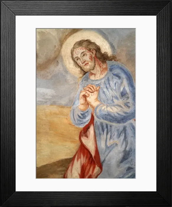Framed Print : Christ praying in Gethsemane, Our Lady of the Assumption church, Cordon, Haute-Savoie Framed Print : Christ praying in Gethsemane, Our Lady of the Assumption church, Cordon, Haute-Savoie