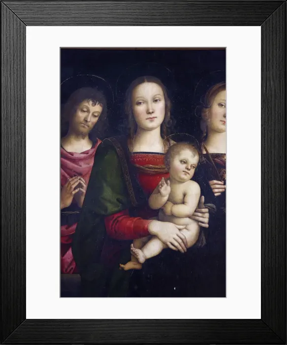 Framed Print : Virgin with child surrounded by St. John the baptist and St Framed Print : Virgin with child surrounded by St. John the baptist and St