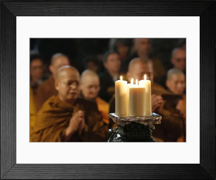 Framed Print : Buddhist monks during Wesak (Buddhas birthday, awakening and nirvana Framed Print : Buddhist monks during Wesak (Buddhas birthday, awakening and nirvana