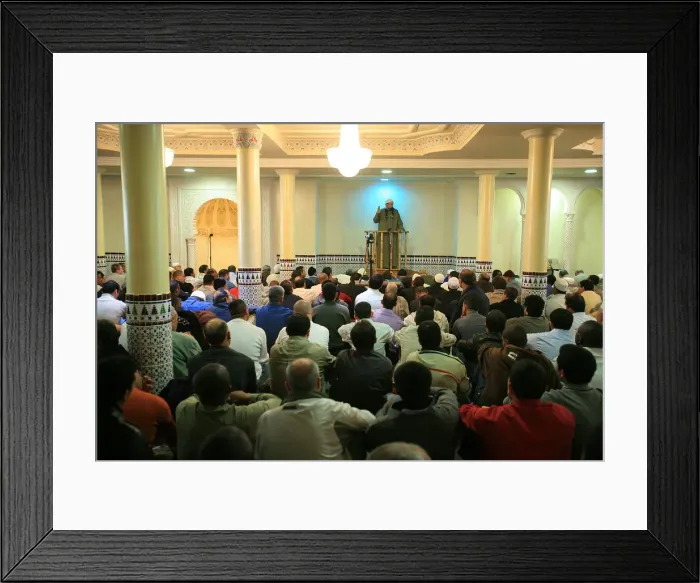 Framed Print : Imam Tarek Oubrou preaching in Bordeaux mosque before Friday prayers, Bordeaux, Gironde Framed Print : Imam Tarek Oubrou preaching in Bordeaux mosque before Friday prayers, Bordeaux, Gironde