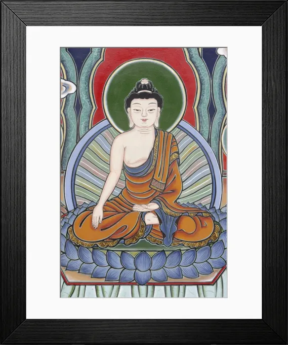 Framed Print : Meditation posture depicted in Life of Buddha, Seoul, South Korea, Asia Framed Print : Meditation posture depicted in Life of Buddha, Seoul, South Korea, Asia