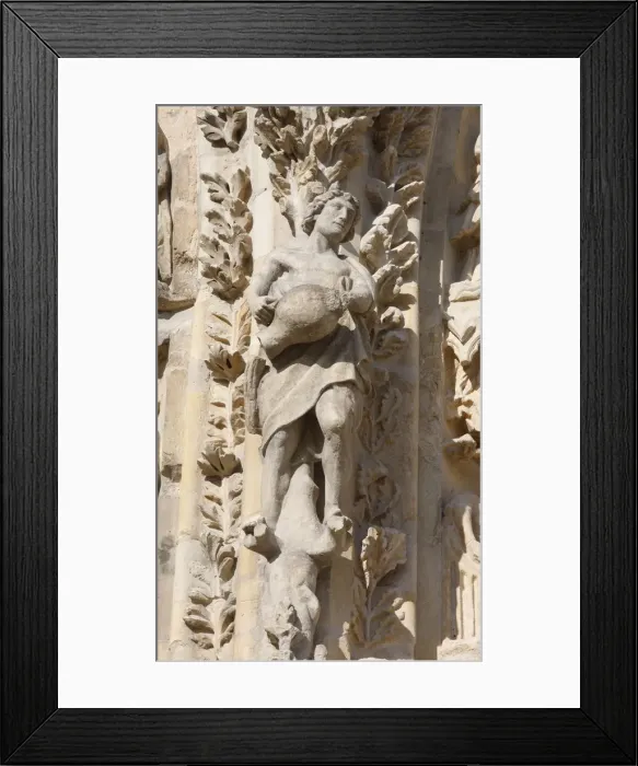 Framed Print : Statue, west front, Reims cathedral, UNESCO World Heritage Site, Reims, Marne, France Framed Print : Statue, west front, Reims cathedral, UNESCO World Heritage Site, Reims, Marne, France