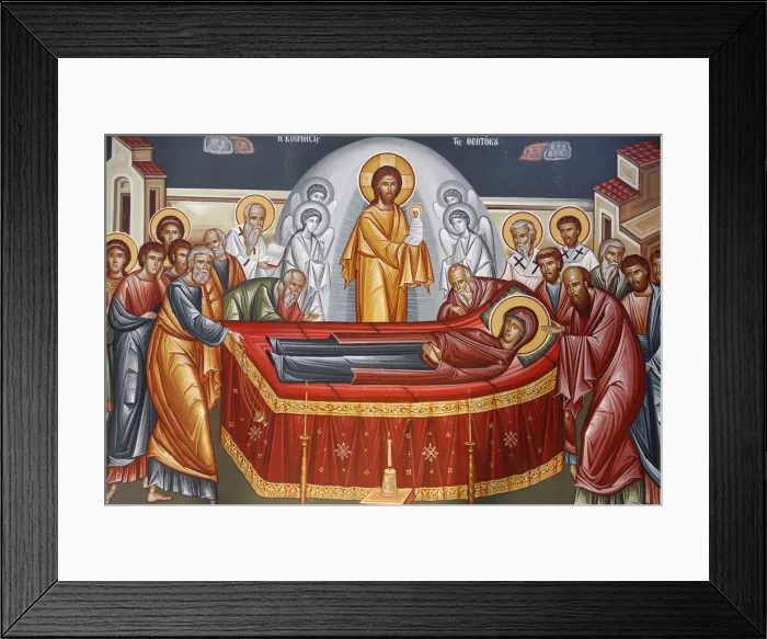 Framed Print : Detail of fresco of Marys Dormition in Capharnaum (Capernaum) Greek Orthodox church Framed Print : Detail of fresco of Marys Dormition in Capharnaum (Capernaum) Greek Orthodox church