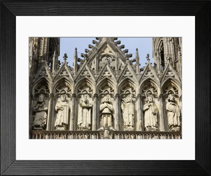 Framed Print : West front of Reims cathedral, UNESCO World Heritage Site, Reims, Marne, France, Europe