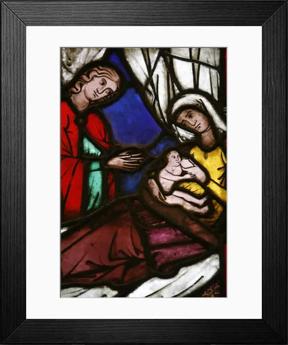 Framed Print : Stained glass of the birth of Isaac, son of Abraham and Sarah, Klosterneuburg, Austria Framed Print : Stained glass of the birth of Isaac, son of Abraham and Sarah, Klosterneuburg, Austria