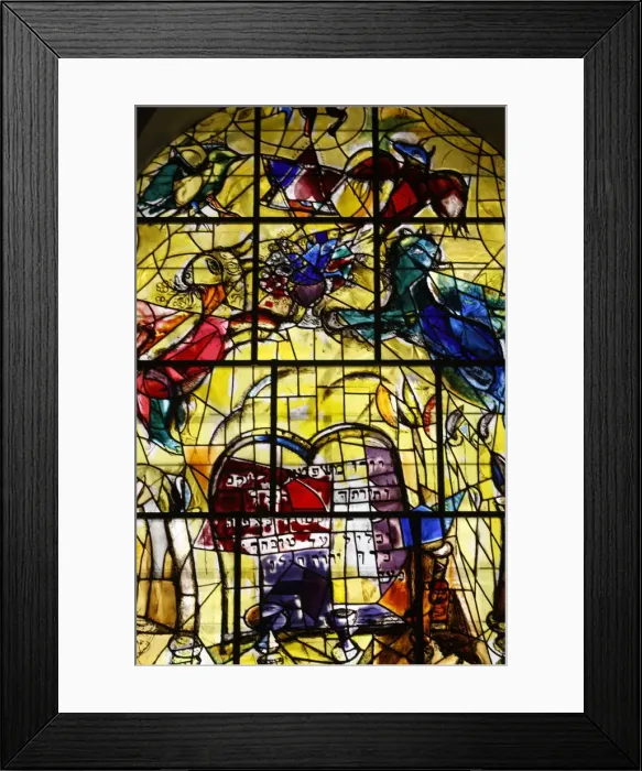 Framed Print : Stained glass window in the Synagogue of the Hadassah hospital showing the Tribes of Framed Print : Stained glass window in the Synagogue of the Hadassah hospital showing the Tribes of