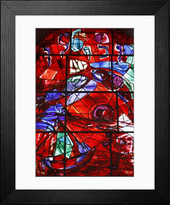 Framed Print : Stained glass window in the Synagogue of the Hadassah hospital showing the Tribes of Framed Print : Stained glass window in the Synagogue of the Hadassah hospital showing the Tribes of