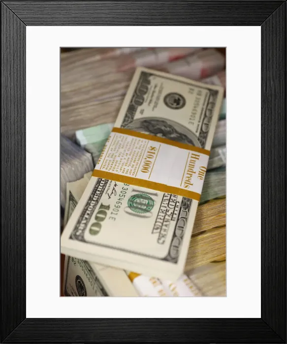 Framed Print : U. S. Dollars, France, Europe Framed Print : U. S. Dollars, France, Europe