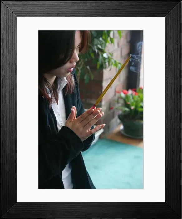 Framed Print : Buddhist prayer, Linh Son pagoda, Joinville le Pont, France, Europe Framed Print : Buddhist prayer, Linh Son pagoda, Joinville le Pont, France, Europe